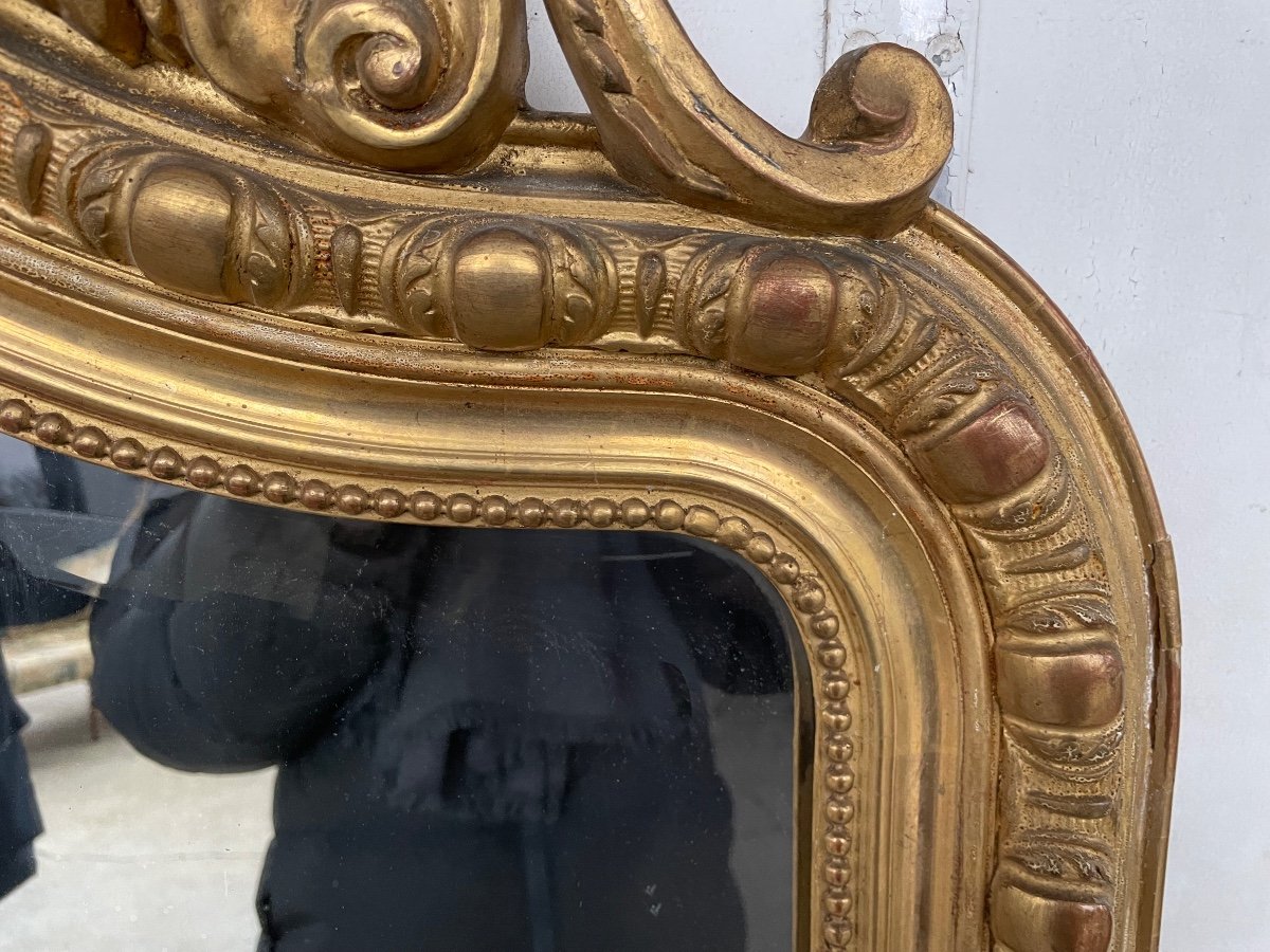 Large Golden Mirror Napoleon III 165 X 92 Cm-photo-5